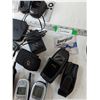 Image 8 : (4) Retro Cell Phones, (3) Energizer Batteries, (2) User Manuals, Misc Cords and Landline Phone Stan