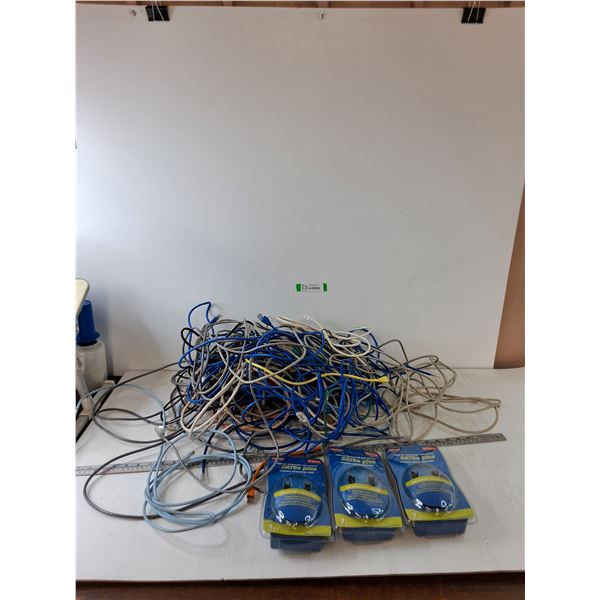 Assorted Cables, Mostly Ethernet, (3 ) Cat 5e Plus Snagless Networking Cable