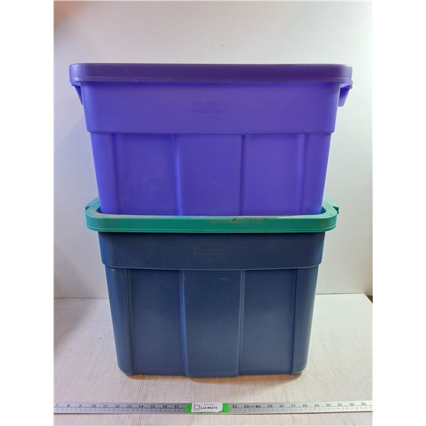 **(2) Rubbermaid Plustic Tubs Up to  24''x16.5''x16'', Pickup Only