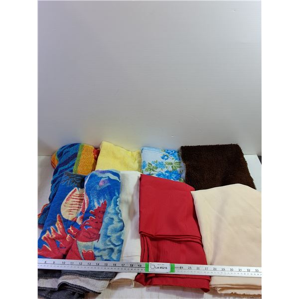 *Assorted Fabrics and Towels up to 62''x47''
