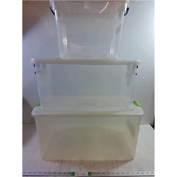 **(3) Sterilite Plastic Tubs, Pickup Only
