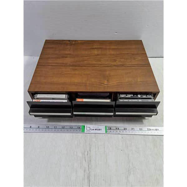 Cassette Cabinet with Assorted Cassettes Mostly Country