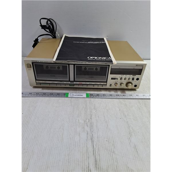 Vintage Sharp Optonica RT-5050 Stereo Dual Cassette Deck with Manual-powers on and working