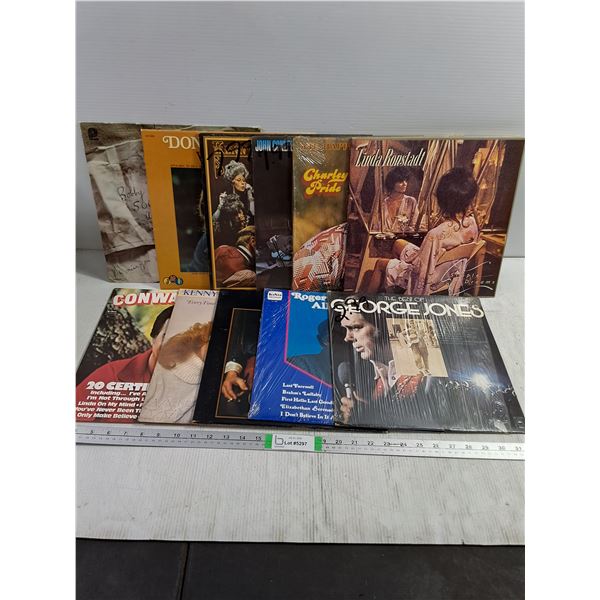 (11) Record Albums-Conway Twitty,George Jones,Linda Ronstadt,Kenny Rogers and more