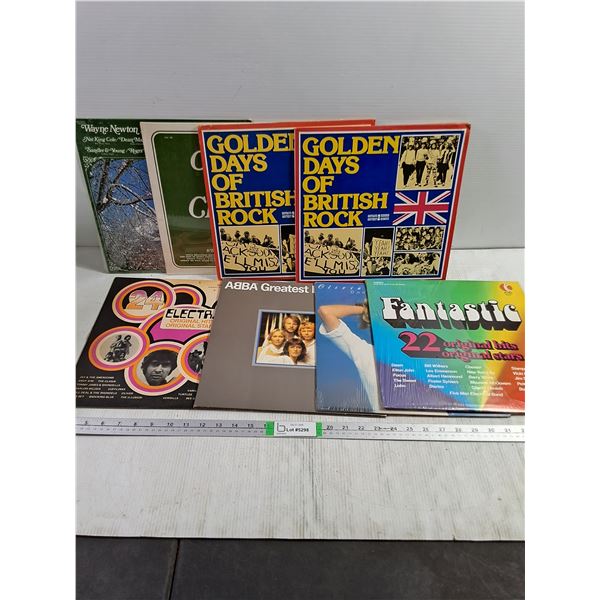 (8) Assorted Albums-Christmas British Rock,ABBA Olivia Newton-John
