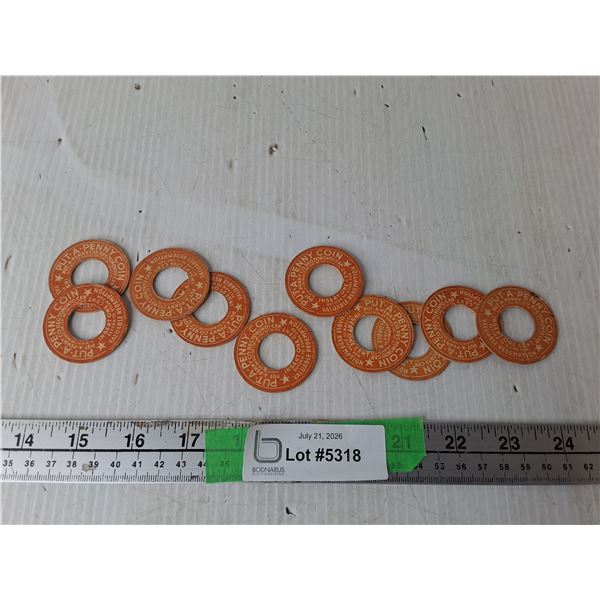 (10) Vintage Penny Holders