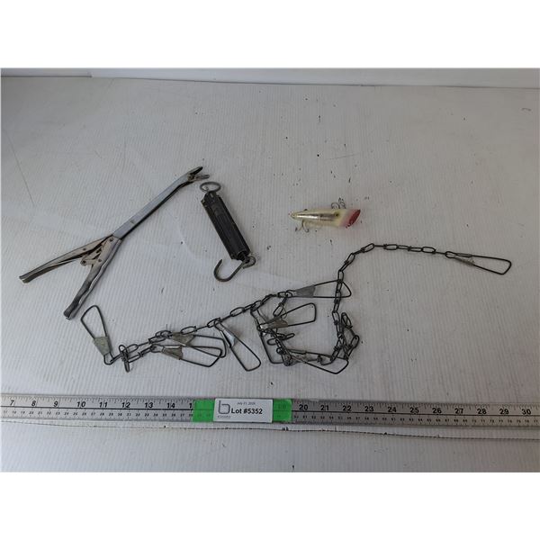 Fishing Stringer, Pliers, Balance Scale, Lure