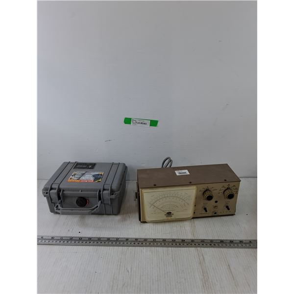 Watertight Case 9" x 4" x 7.5" & Heathkit Vacuum Tube Voltmeter- Powers On/As Is