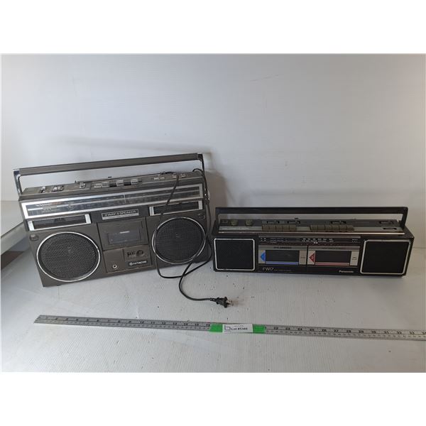 (2) Vintage Radios/Cassette Players- Hitach Powers On/Both As Is,  Cannot Ship
