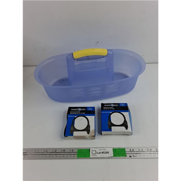 Plastic Caddy, (2) Exhaust Clamps