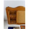 Image 2 : Wooden Cork Board 21" x 17", (2) Wall Signs