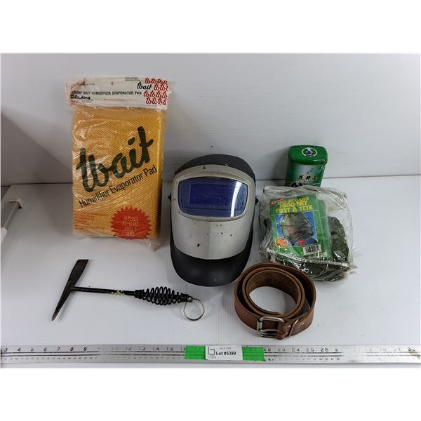 Humidifier Evaporator Pad, Welding Mask, Leather Belt, Head Net, Tin, Misc