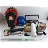 Image 1 : Backpack, License Plate Frame, Tool Hanger, Fram Filters, Hole Punch, Helmet, Misc