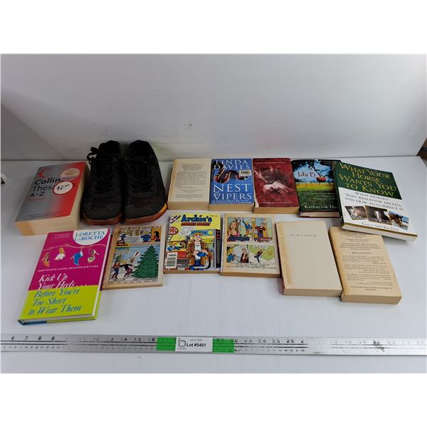 Assorted Books & Sneakers - Size 9