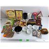 Image 1 : Muffin Cups, Cookbooks, Tapes, Large Ceramic Mug, Housekeeping Hints Book, Misc