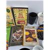 Image 5 : Muffin Cups, Cookbooks, Tapes, Large Ceramic Mug, Housekeeping Hints Book, Misc