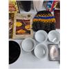 Image 7 : Muffin Cups, Cookbooks, Tapes, Large Ceramic Mug, Housekeeping Hints Book, Misc