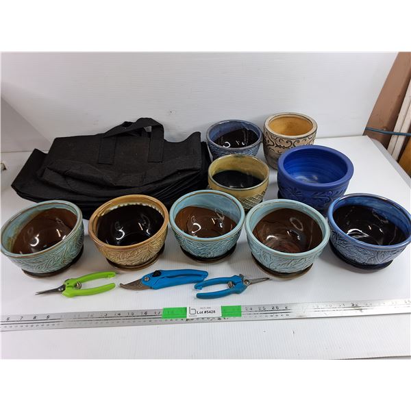 Reusable Bags, Ceramic Planters, Pruning Shears