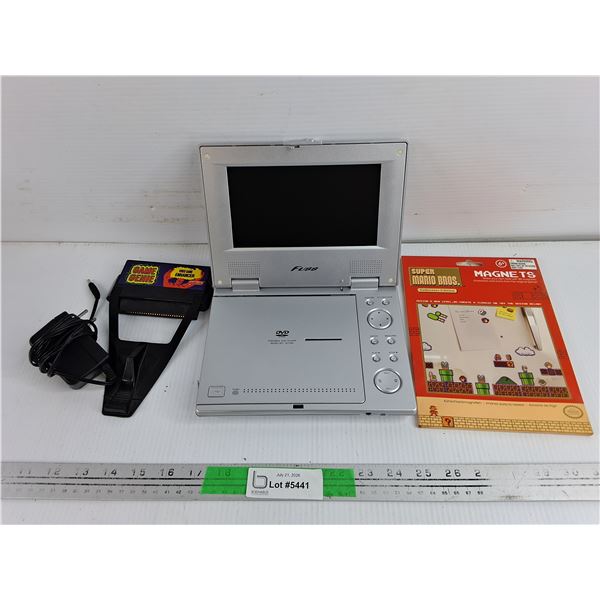 Fuss Portable DVD Player - Powers On, As Is, Video Game Enhancer, Super Mario Bros Magnets