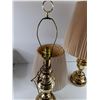Image 3 : (2) Vintage Brass Desk Lamps w/Shades - Powers On, As Is , PICKUP ONLY