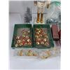 Image 3 : Assorted Christmas Ornaments, Wooden Nut Cracker, Glass Bottle