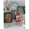 Image 4 : Assorted Christmas Ornaments, Wooden Nut Cracker, Glass Bottle