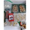 Image 5 : Assorted Christmas Ornaments, Wooden Nut Cracker, Glass Bottle