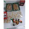 Image 6 : Assorted Christmas Ornaments, Wooden Nut Cracker, Glass Bottle