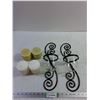 Image 1 : (4) Candles, (2) Wall Candle Holders