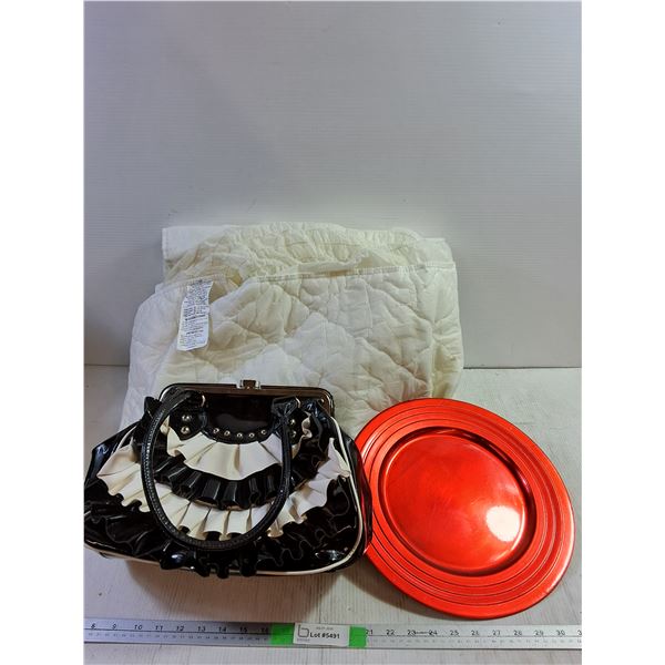 Women's Handbag, Plastic Plate 13.5'', Queen Size Bed Cover