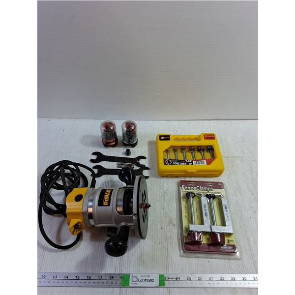 Dewalt Wood Router Powers On, Fence Clamps, Forstner Bit Set, Misc
