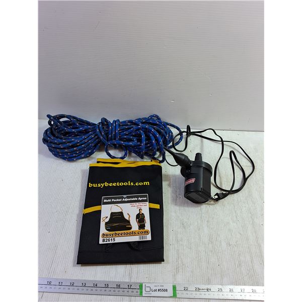 Coleman Inflator Powers On, Multipocket Apron, Rope
