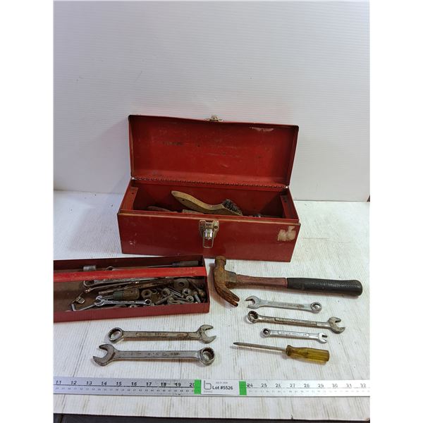 Toolbox with Various Screws and Wrenches and Tools