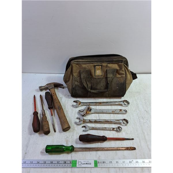 Toolbag with Various Wrenches and Tools