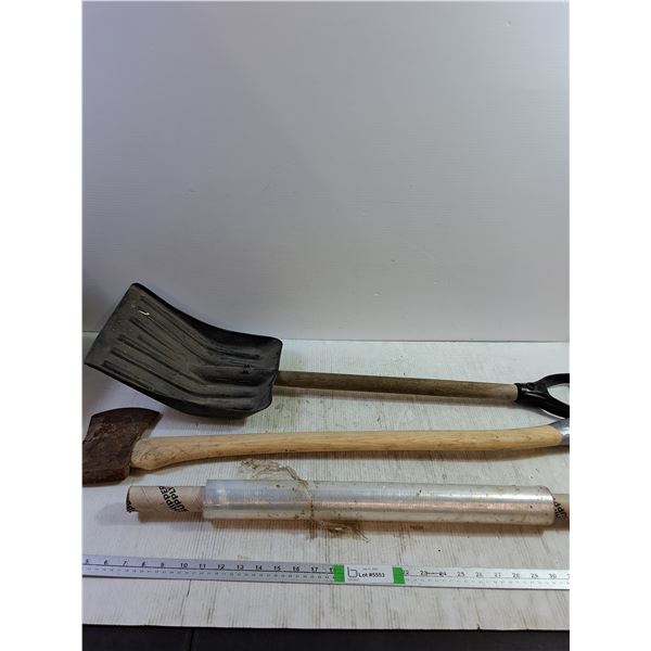 Snow Shovel, Axe, Plastic Wrap