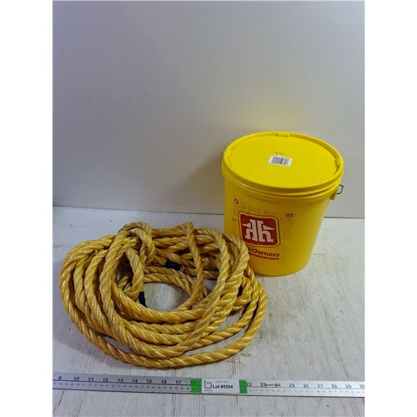 Yellow Rope and Plastic Bucket