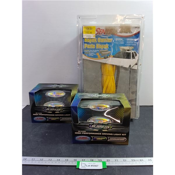 Kayak Carrier, High Performance Driving Light Kit (2)