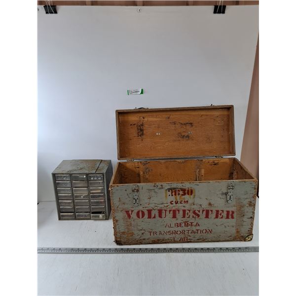 Organizer Cabinet and Wooden Box, Pickup Only
