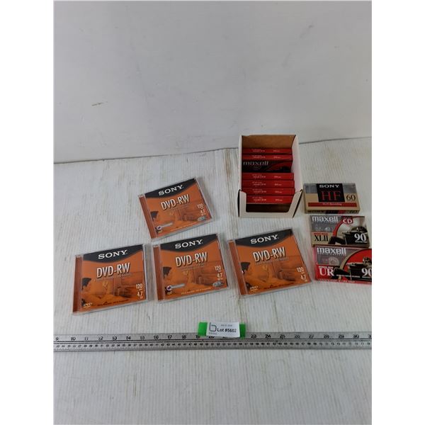 (4) DVDs and (9) Cassettes all for Recording