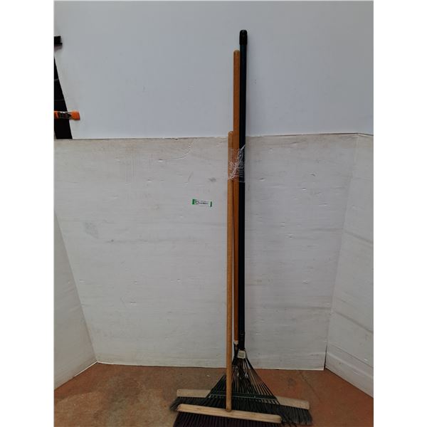 **(2) Brooms, (2) Rakes No Shipping