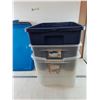 Image 5 : (3) Sterilite Tote Bins with Lids, Pickup Only