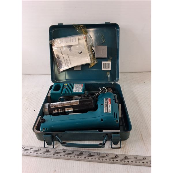 Makita Cordless Driver Drill, Fast Charger, Battery All Untested and Carry Case with Manual