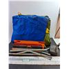 Image 1 : 1-2 Person Tent w/ Poles, Safety Triangle (Missing a Side), Misc