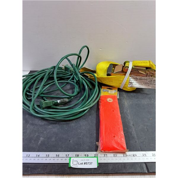 Extension Cord, Ratchet Tie Down, Safety Flag