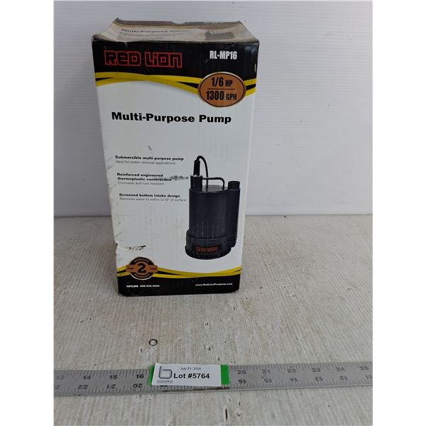 Red Lion Multi Purpose Pump 1/6 HP Appears NIB, Pickup Preferred