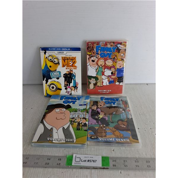 (4) Family Guy DVD Sets Volumes 6-8, Despicable Me 2 DVD