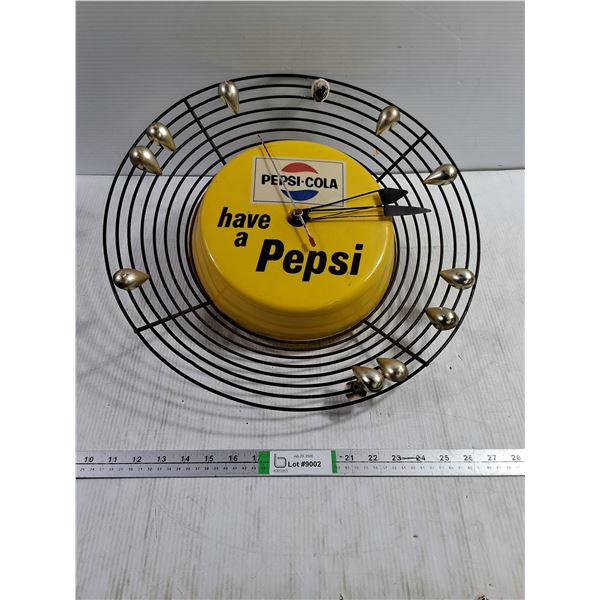 Vintage 1950's-60's Pepsi-Cola Advertising Wall Clock-did not power on-as is