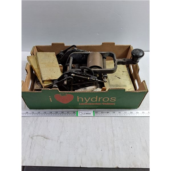 Vintage Rejafix Hand-operated Letterpress,cast iron construction with accessories
