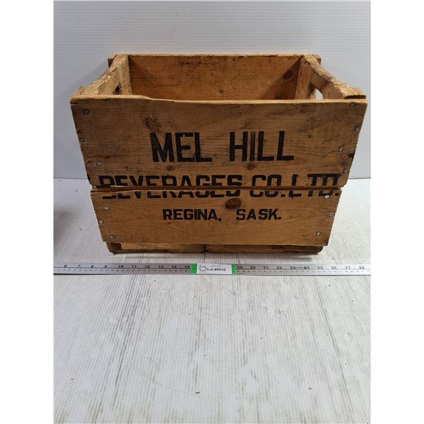 Vintage Pop Crate from Mel Hill Beverages Co. LTD. Regina,Sask.-17"x12"x12"