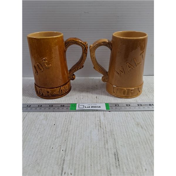 (2) Vintage University of Saskatchewan Ceramic Department Steins 1948 and 1950